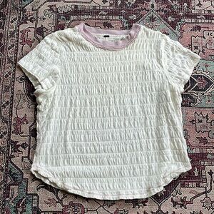 Free people ruched top with lavender trim